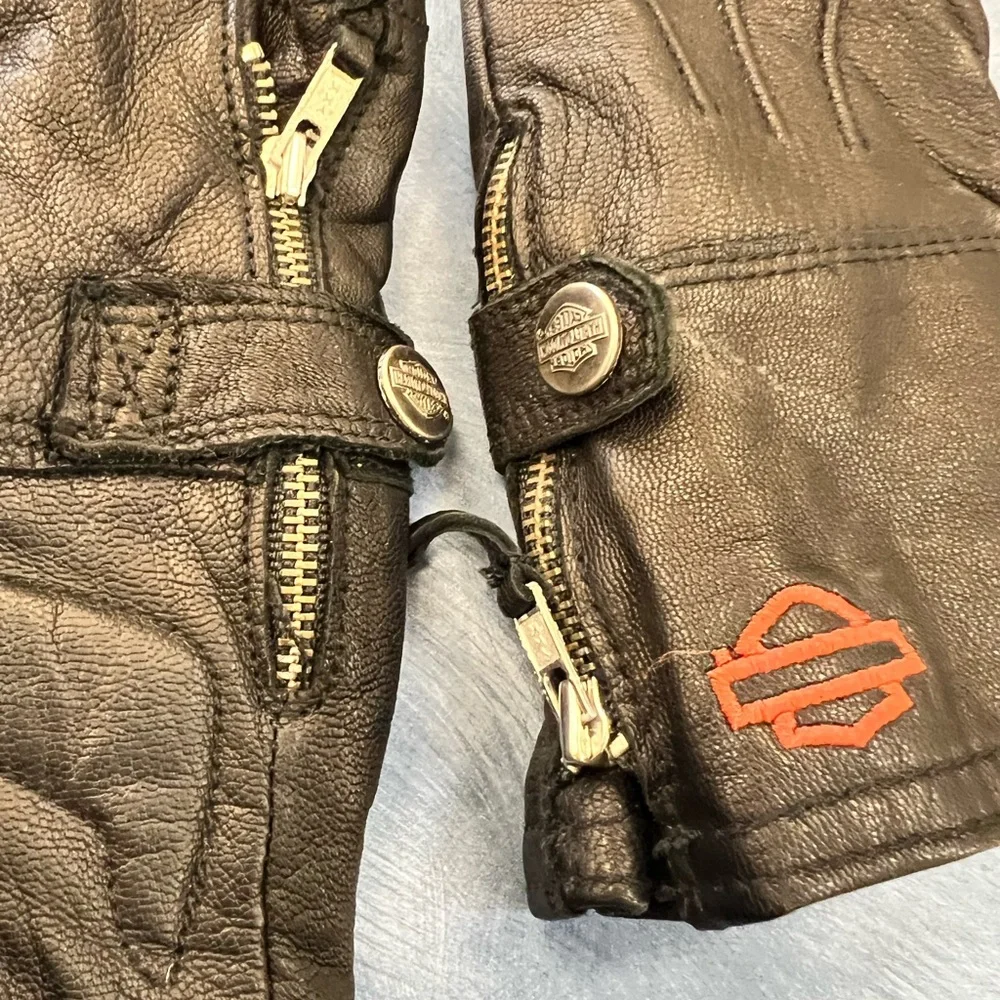 Harley Davidson Black Leather Gloves XS